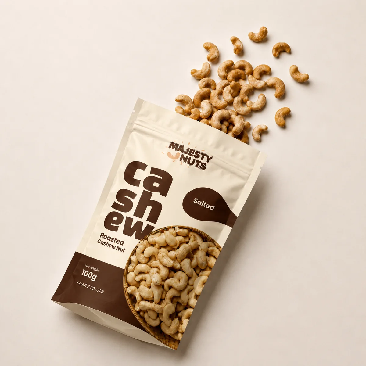 MajestyNuts salted cashews with roasted cashews